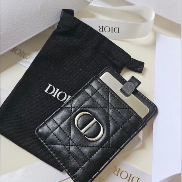 Dior Leather Phone Card Holder with Mirror - Picture 2 of 13